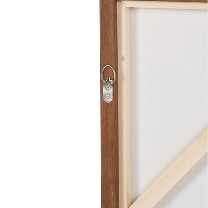 Canvas Monochrome Abstract Square with Oak Effect Frame
