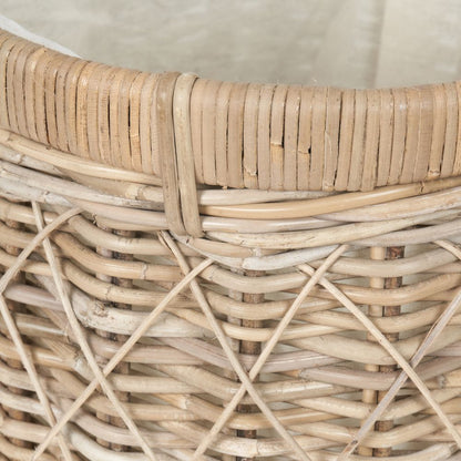 Rattan Brown Round Linen Basket