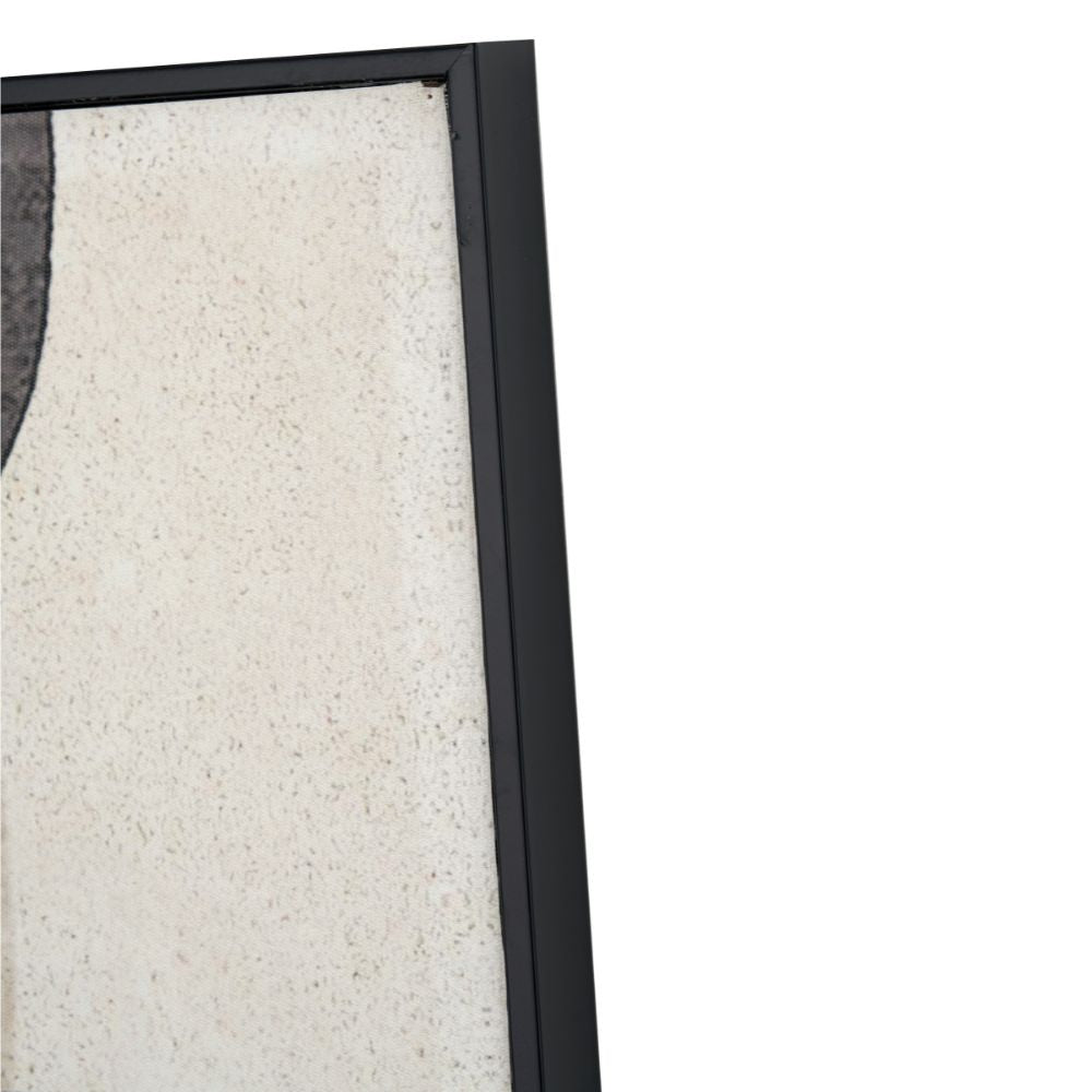 Canvas Natural and Black with Ovals Design and Black Frame