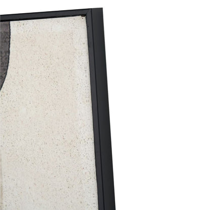 Canvas Natural and Black with Ovals Design and Black Frame