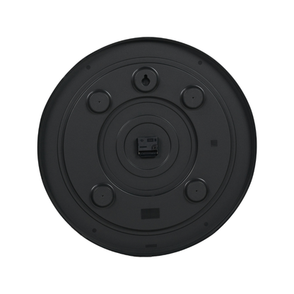 Black Wood Effect Black Faced Round Wall Clock