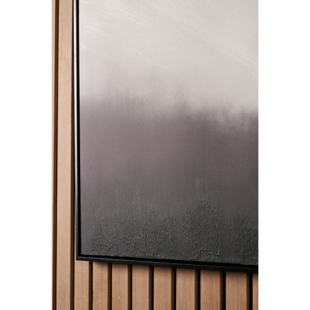 Square Canvas Monochrome Abstract with Black Frame