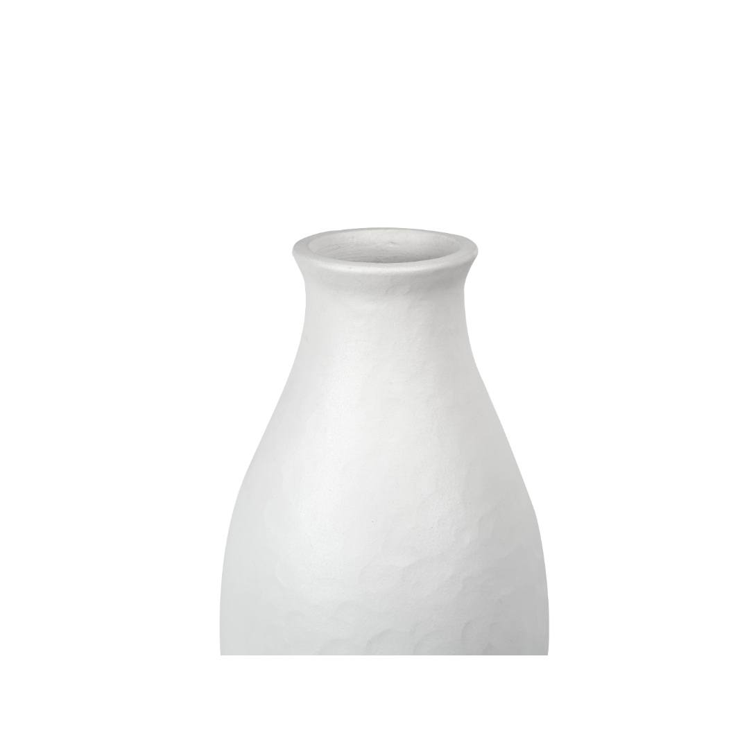Eirene White Textured Stoneware Vase