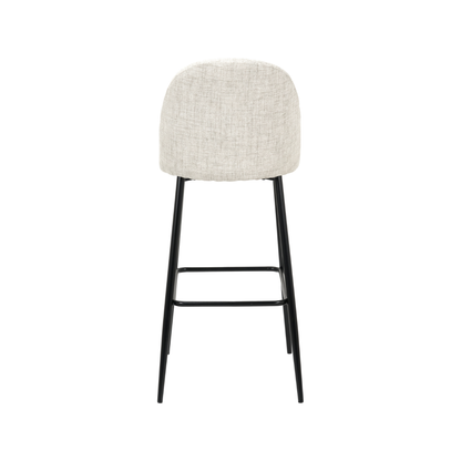 Turi Pebble Black Metal Bar Stool