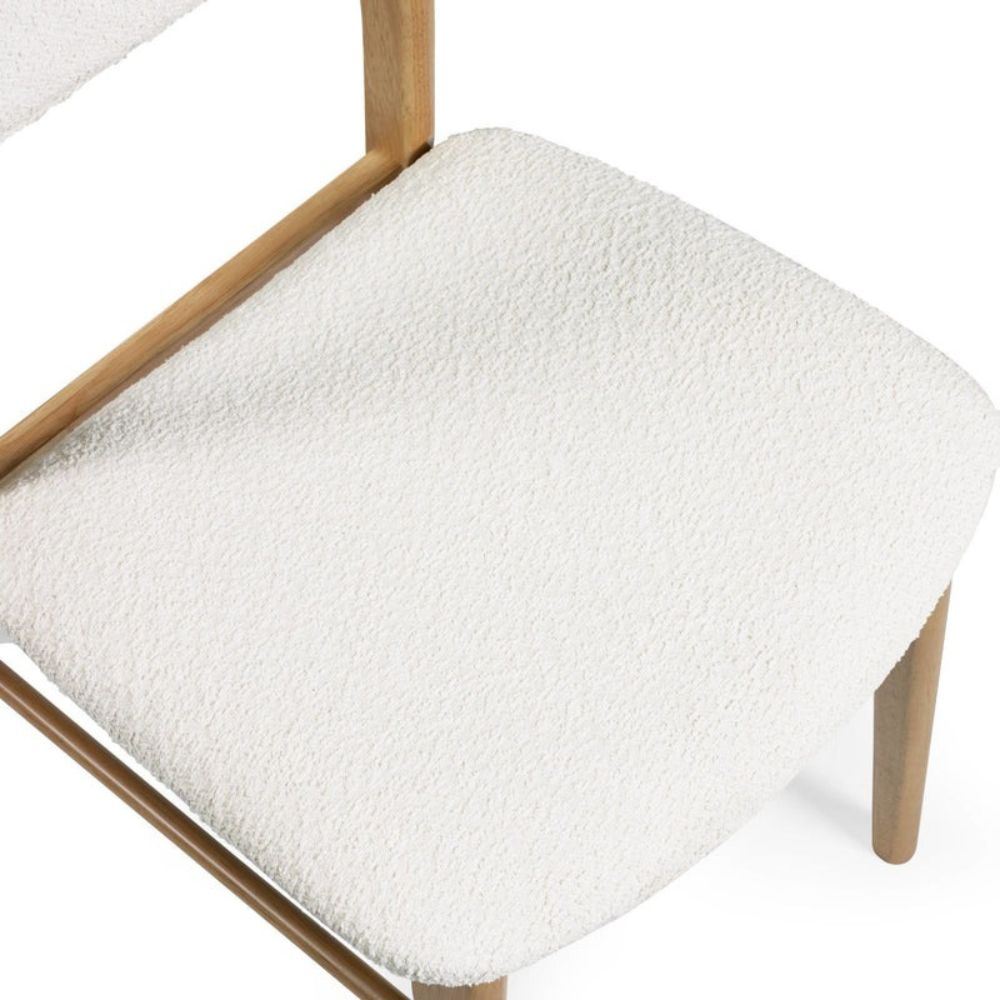 Theia White Boucle Upholstered Dining Chairs (Set of 2 )