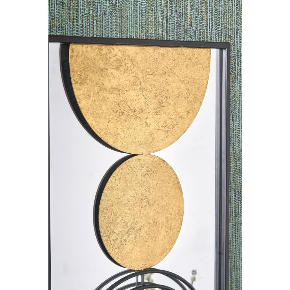 Mirrored Black and Gold Metal Wall Art (Set of 2)