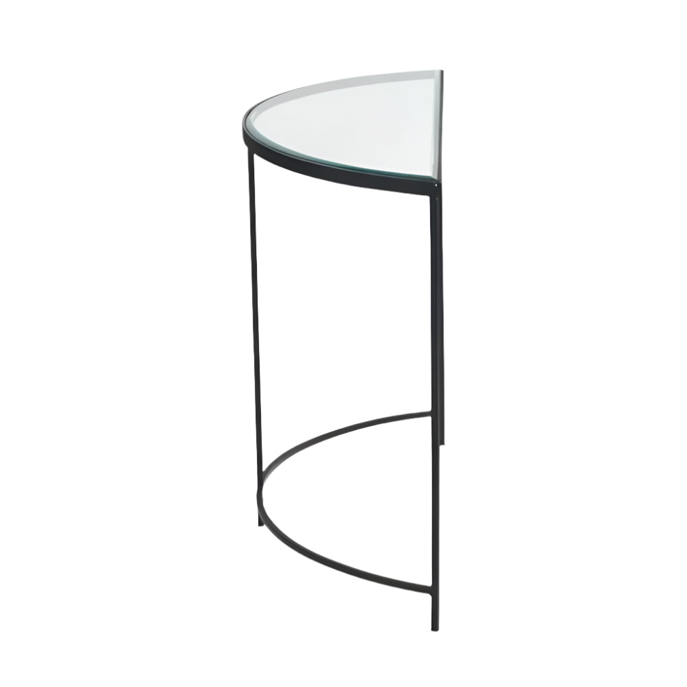 Marazzi Bevelled Glass Half Moon Console Table
