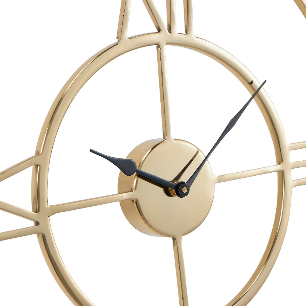 Metal Double Framed Gold Round Wall Clock