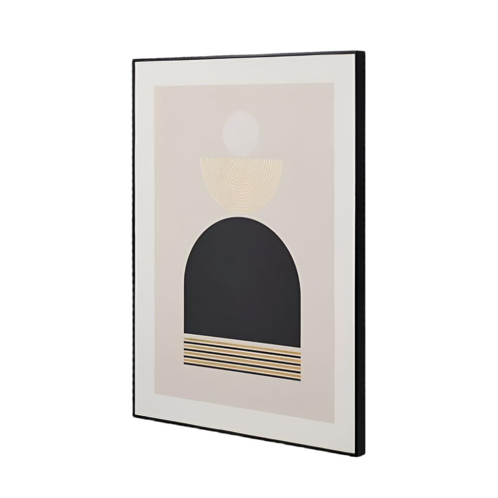Art Deco Print with Gold Detail and Black Frame
