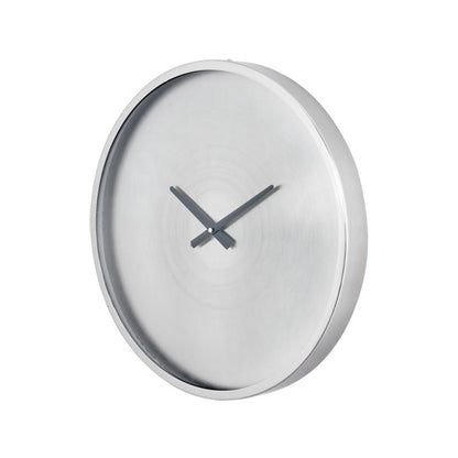 Metal Brushed Silver Round Wall Clock