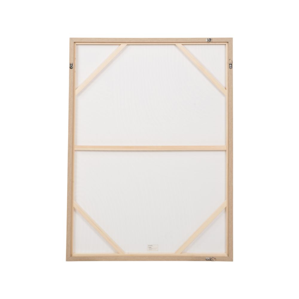 Canvas Natural and White Abstract with Natural Frame