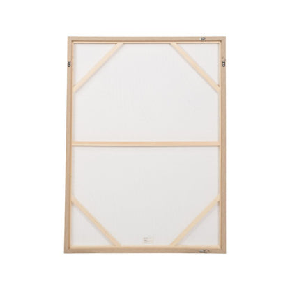 Canvas Natural and White Abstract with Natural Frame