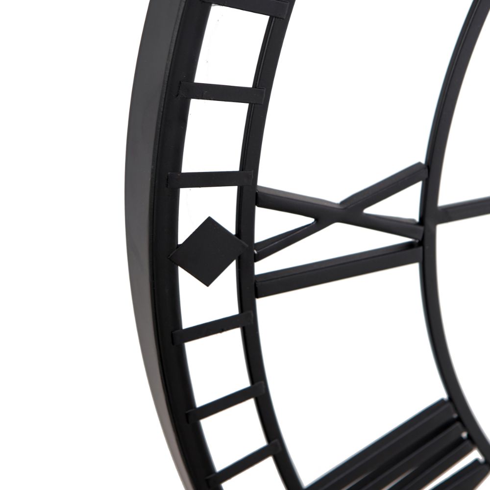 Metal Black Round Wall Clock Large
