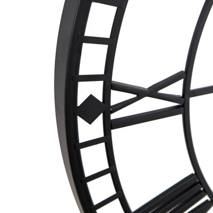 Metal Black Round Wall Clock Large