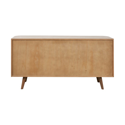Elias Dark Ash Wood Retro 3 Door Sideboard