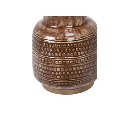 Theano Dot Design Brown Glaze Vase