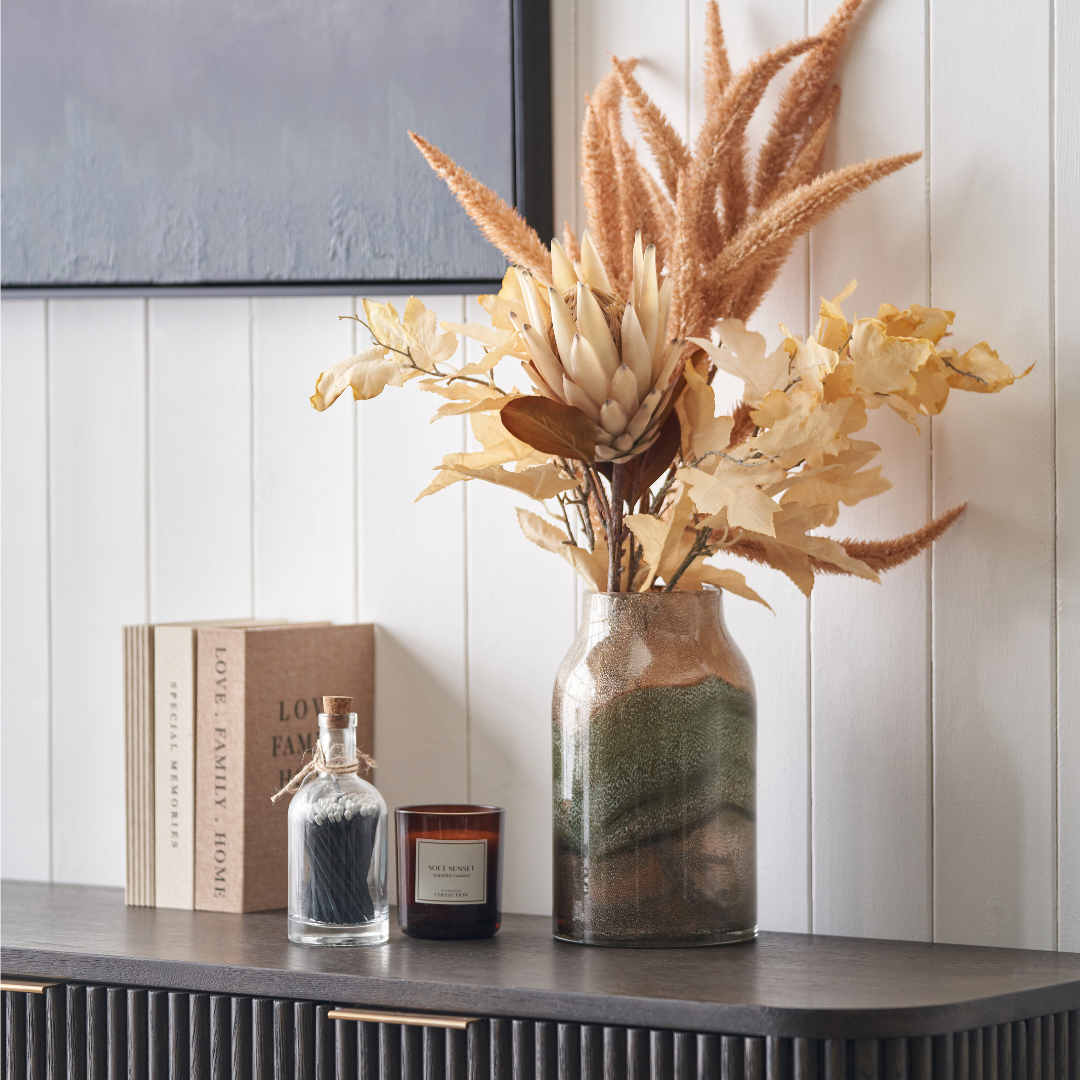 Valtellina Brown and Green Glass Vase