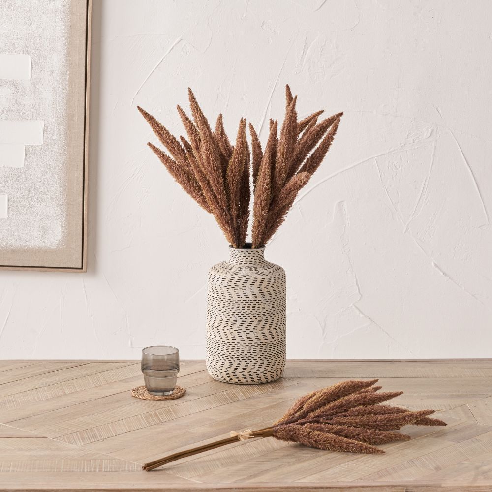 Mulberry Brown Foxtail Hand-Tied 3 Stem Bundle Pack of 6
