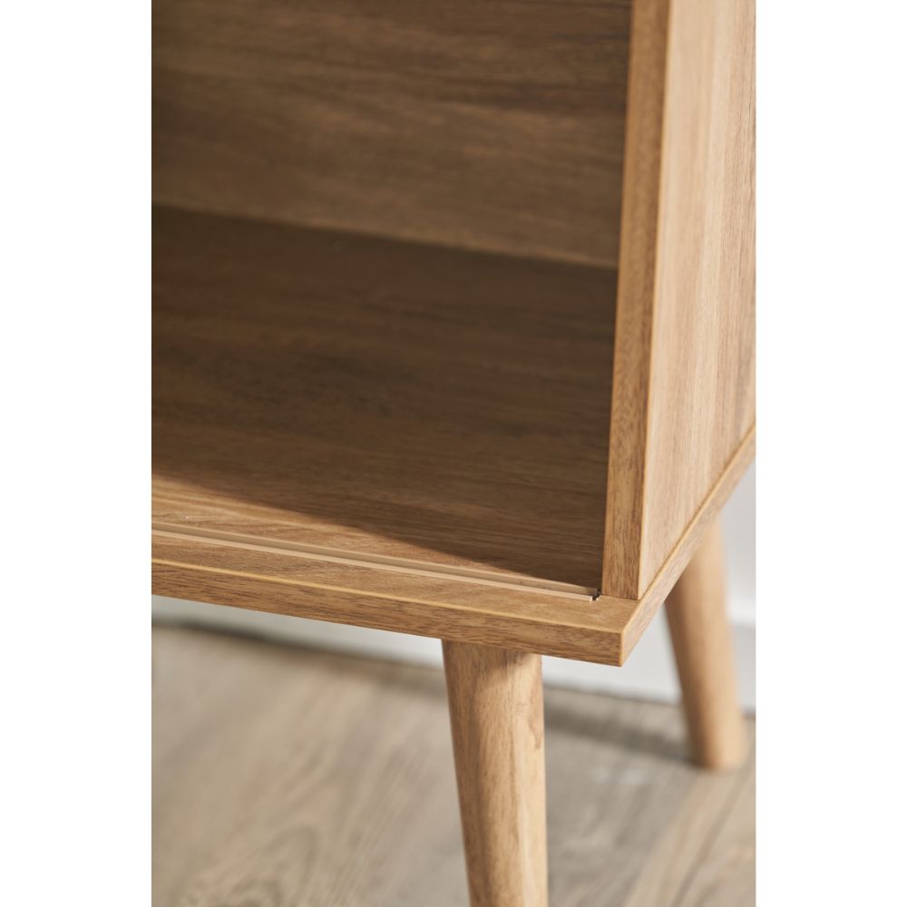 Larvik Natural Eucalyptus Wood 2 Door 2 Shelf Unit