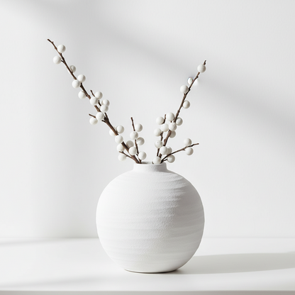 Tiber Ceramic Matte White Vase