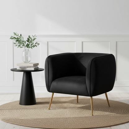 Lucca Velvet and Metal Armchair