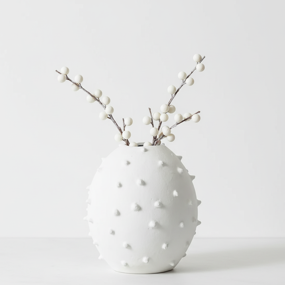 Metal Vase with Bobbles