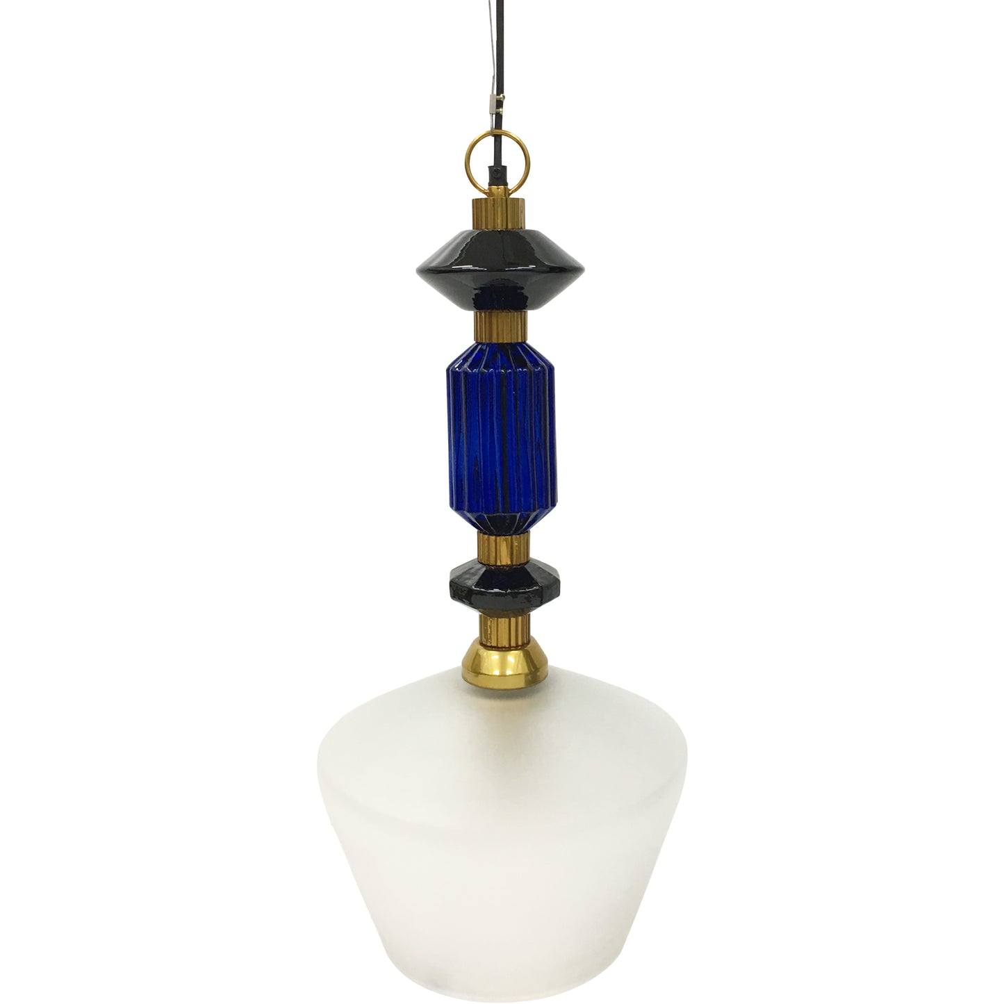 Alena Ink Blue and Frosted Glass Pendant