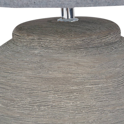Baslow Etched Ceramic Grey Large Table Lamp