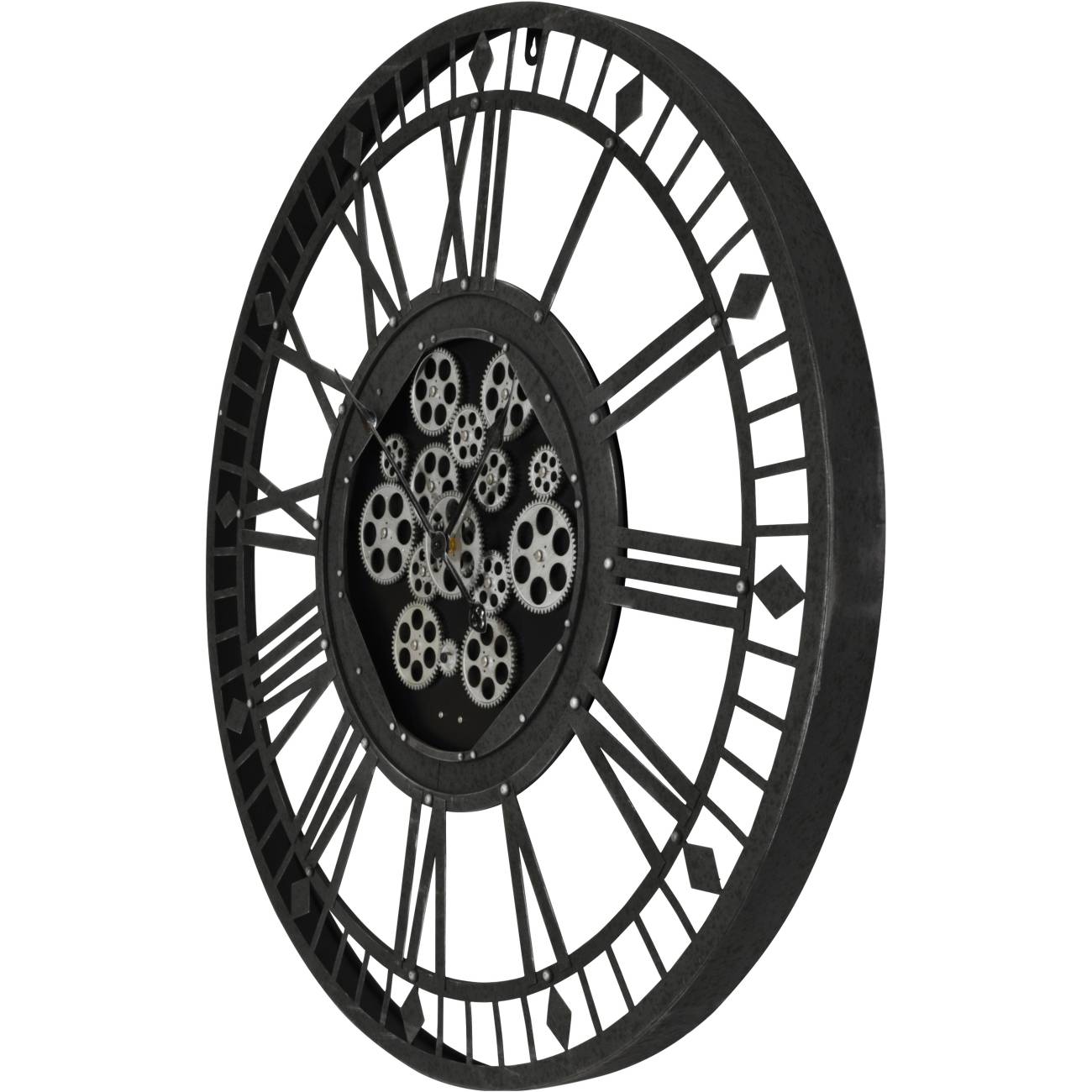 Gibbons Grey Skeleton Moving Cog Wall Clock