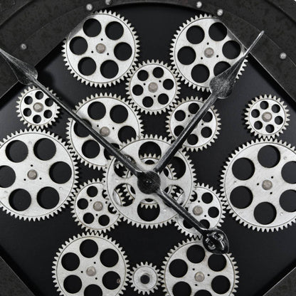 Gibbons Grey Skeleton Moving Cog Wall Clock