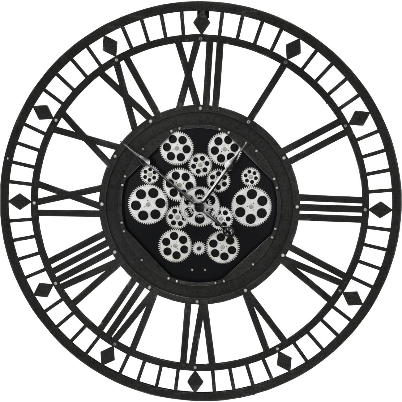 Gibbons Grey Skeleton Moving Cog Wall Clock