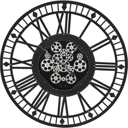 Gibbons Grey Skeleton Moving Cog Wall Clock