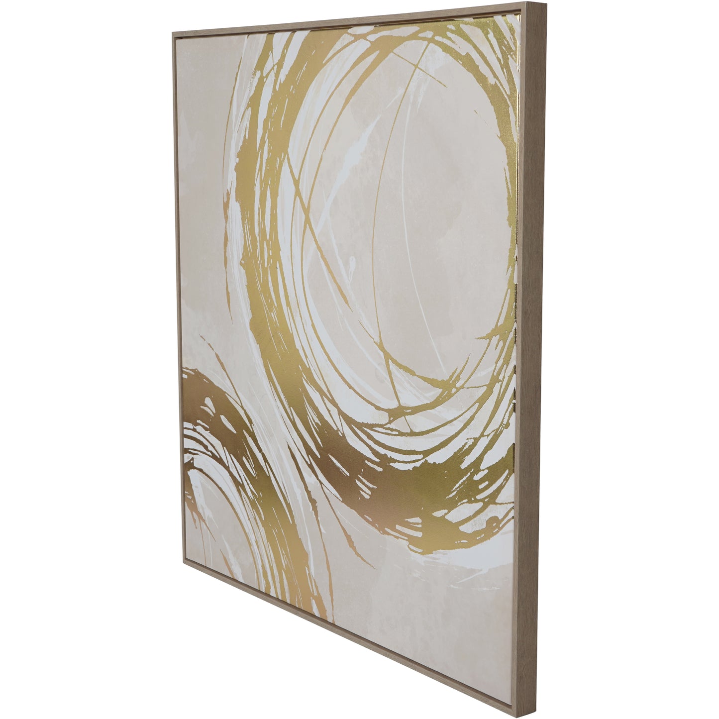 Canvas Golden Foiled Circles Framed Wall Art