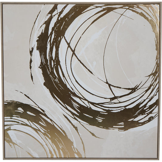 Canvas Golden Foiled Circles Framed Wall Art