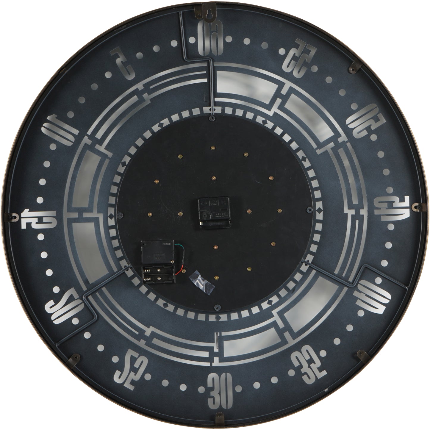 Manchester Industrial Round Gold and Grey Wall Clock