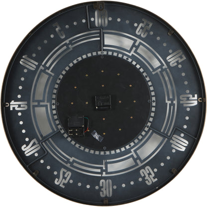 Manchester Industrial Round Gold and Grey Wall Clock