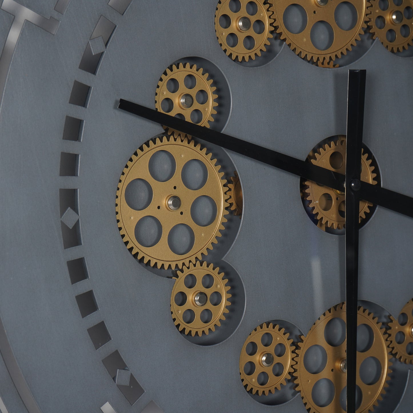 Manchester Industrial Round Gold and Grey Wall Clock