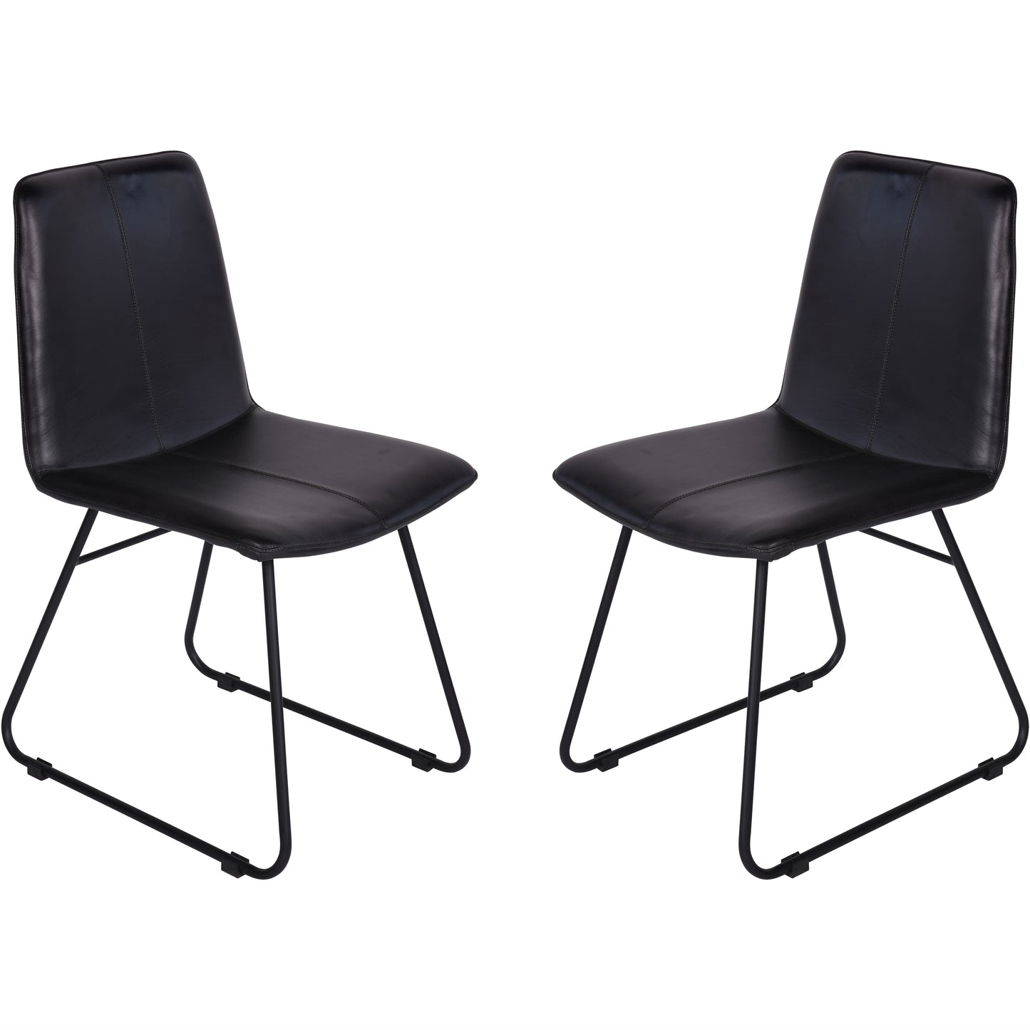 Robinson Leather Charcoal Dining Chairs (Set of 2)