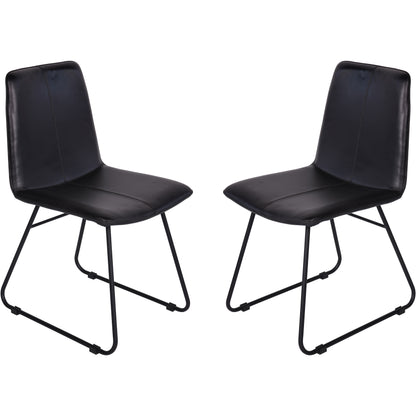 Robinson Leather Charcoal Dining Chairs (Set of 2)