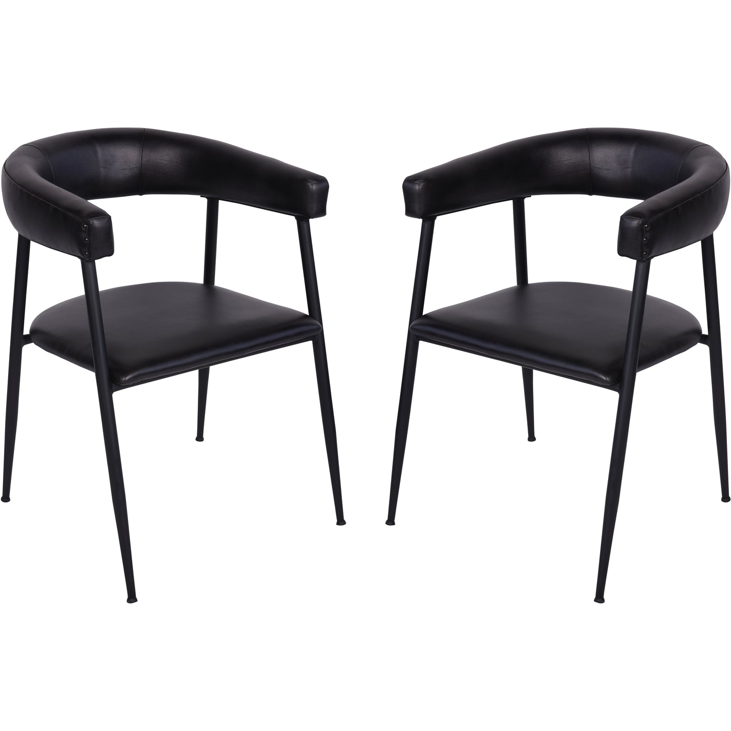 Churchill Leather Charcoal Dining Chairs (Set of 2)