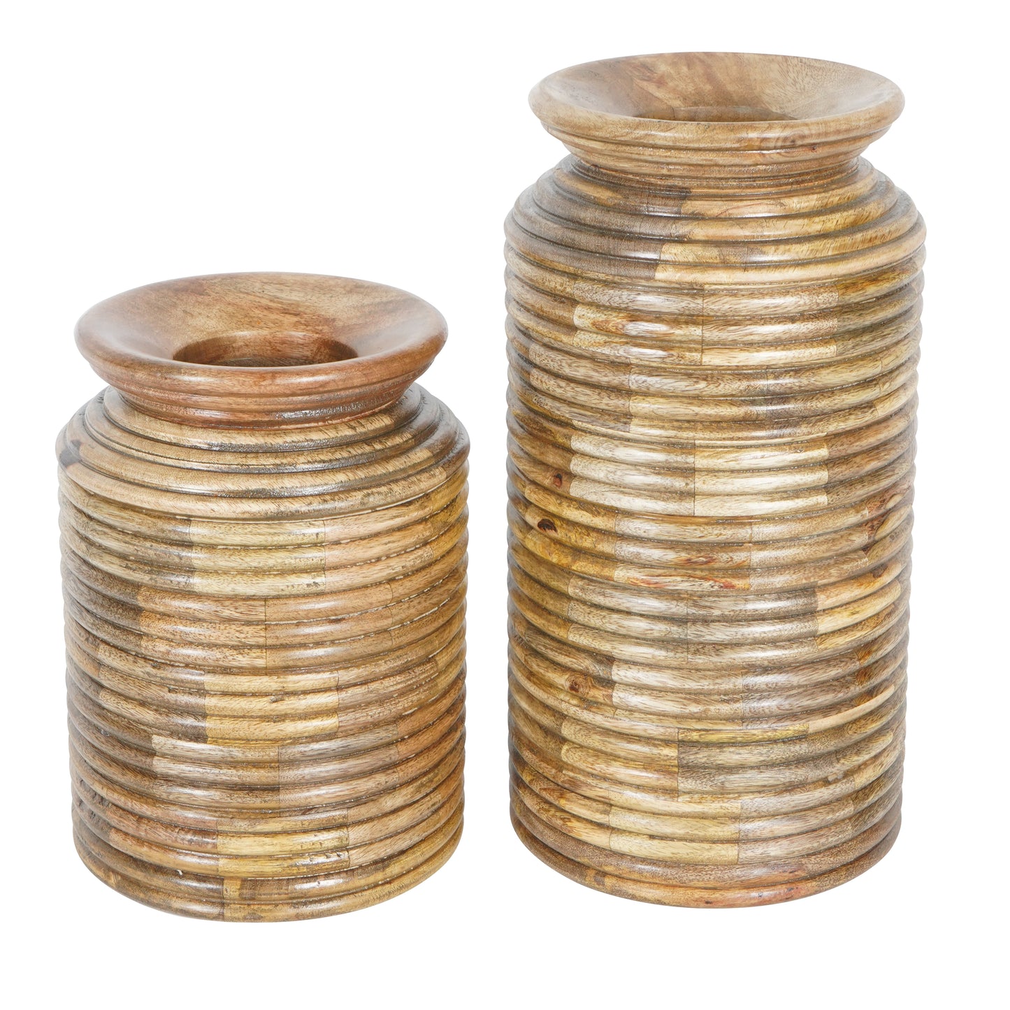 Leon Solid Wood Vase (Set of 2)