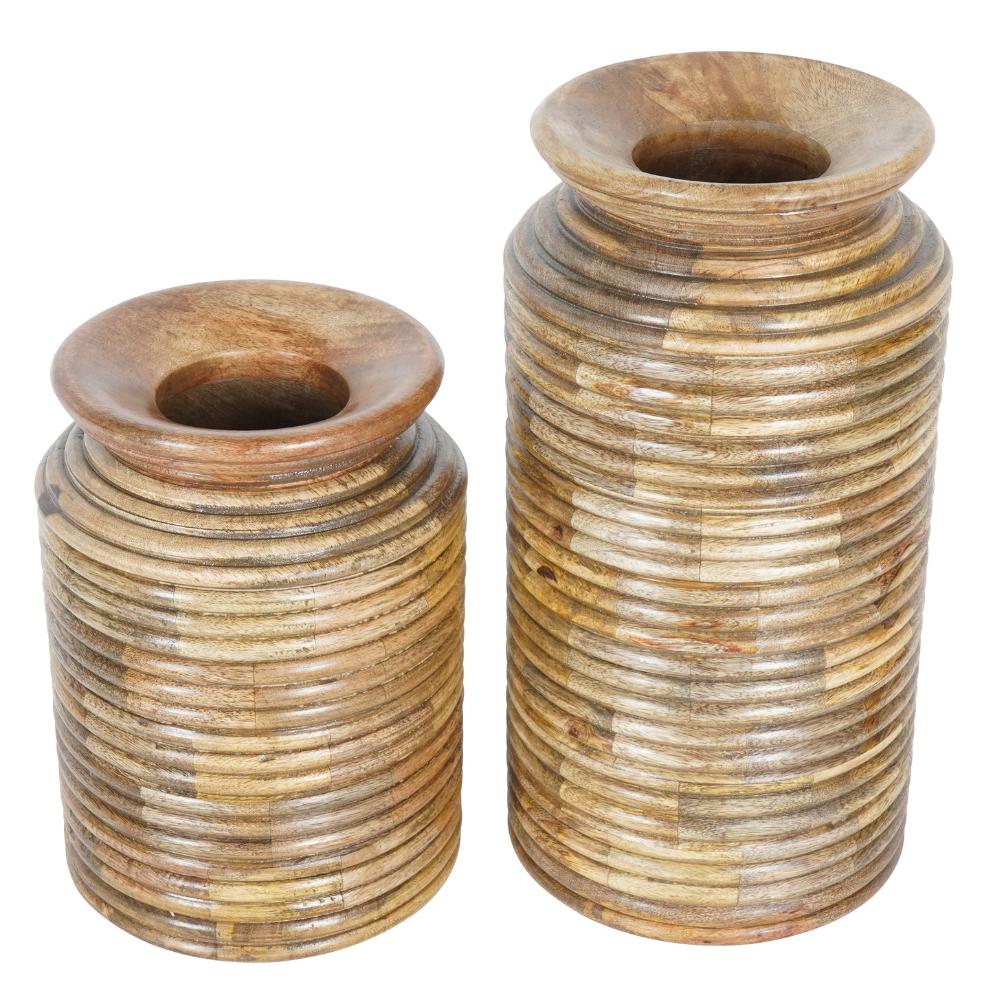 Leon Solid Wood Vase (Set of 2)