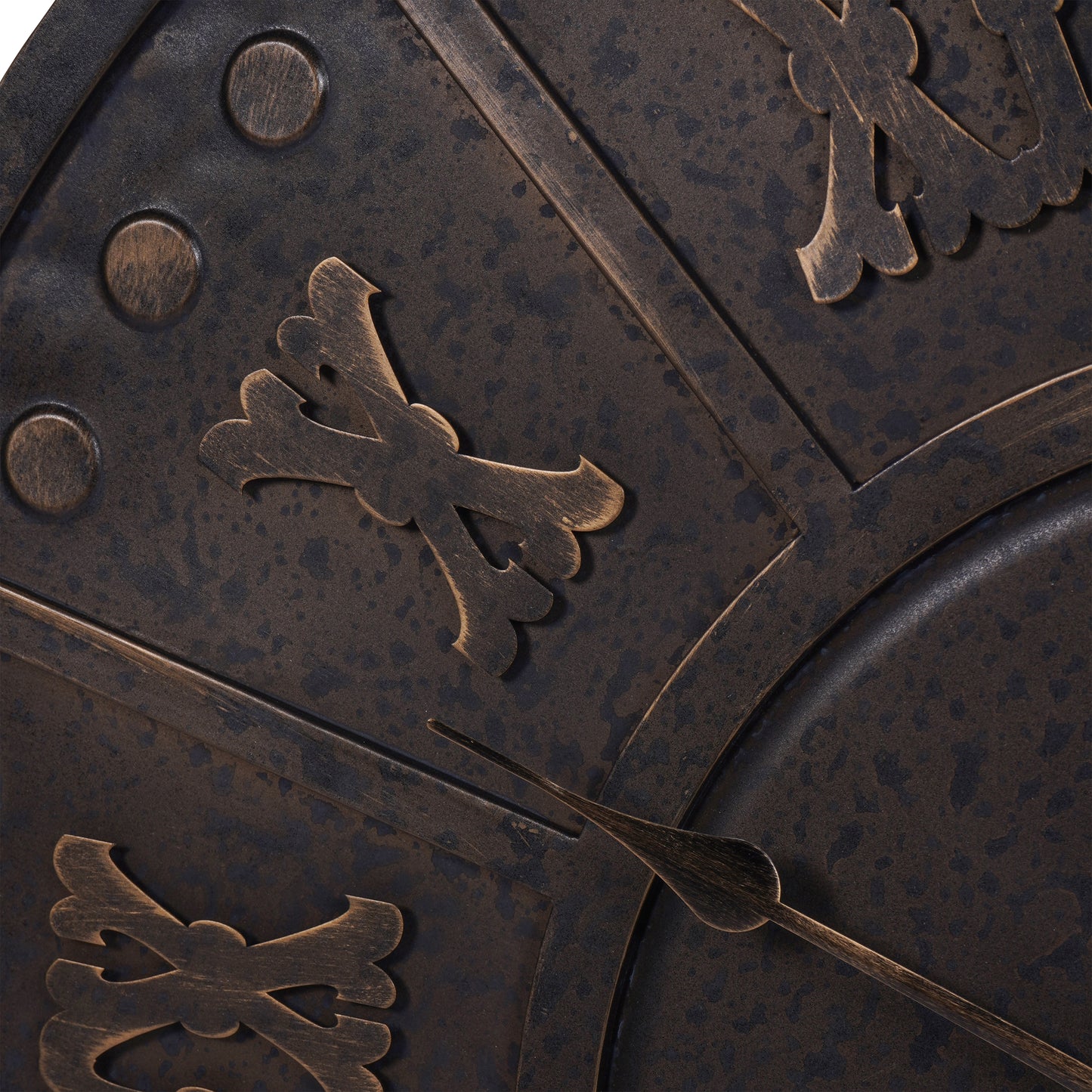 Dempsey Metal Antique Black Outdoor Wall Clock