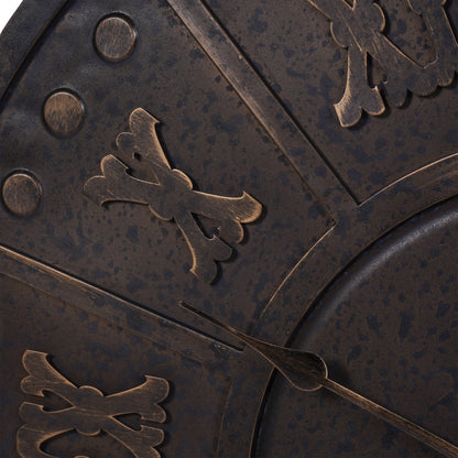 Dempsey Metal Antique Black Outdoor Wall Clock