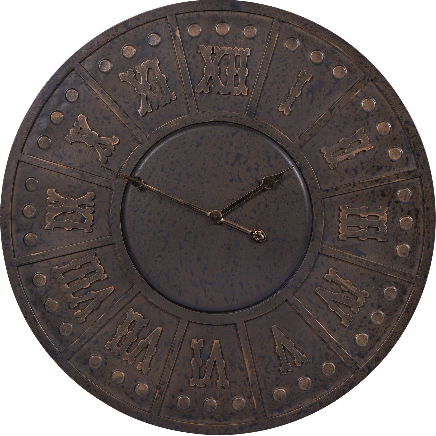 Dempsey Metal Antique Black Outdoor Wall Clock
