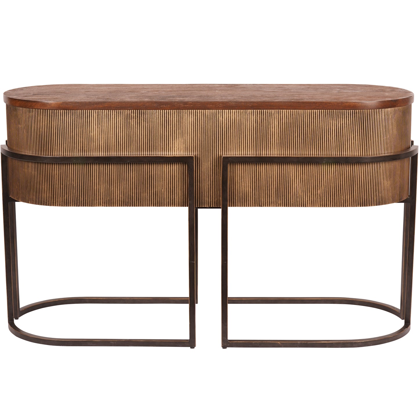 Hunter Corrugated Gold Console Table