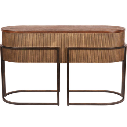 Hunter Corrugated Gold Console Table