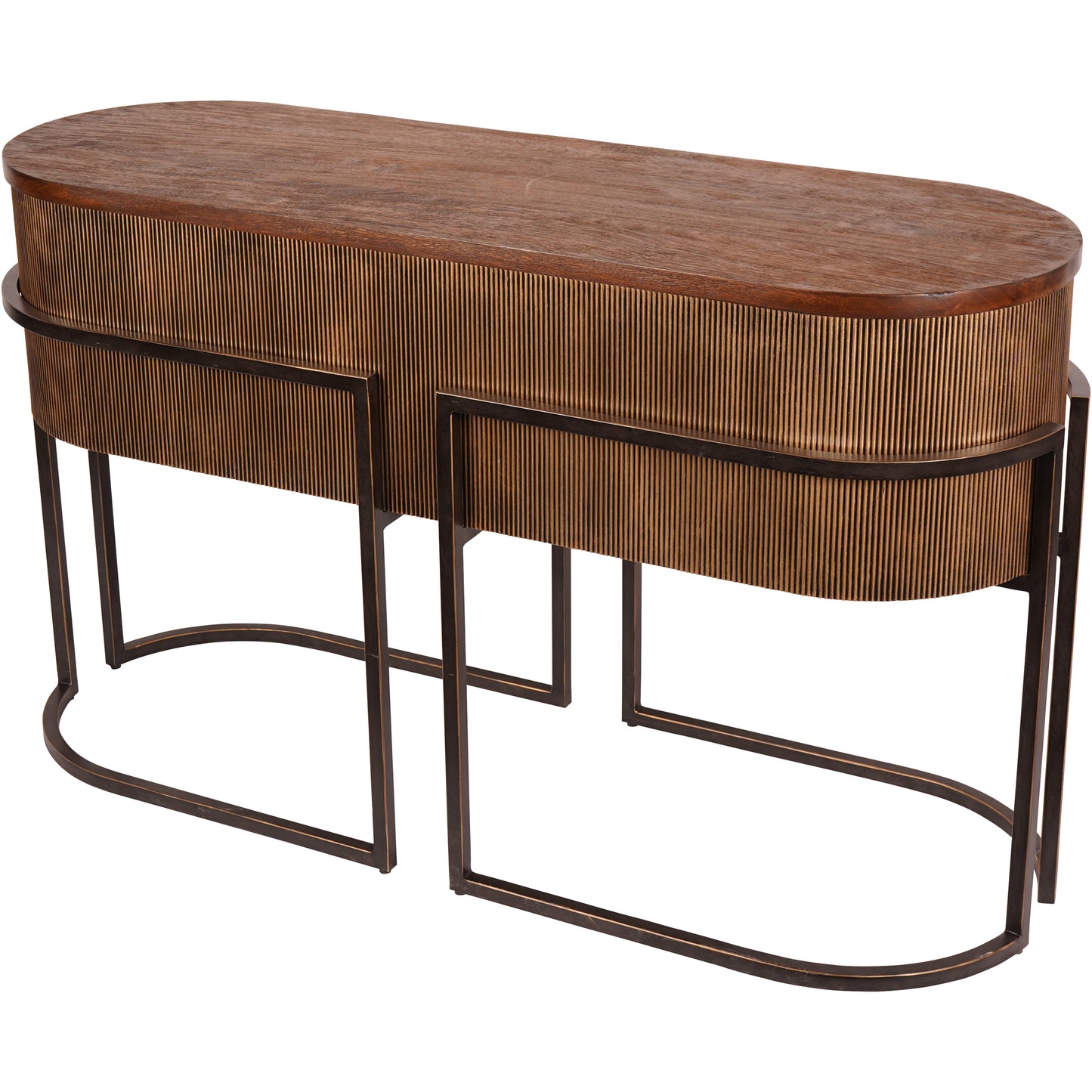 Hunter Corrugated Gold Console Table