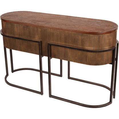 Hunter Corrugated Gold Console Table