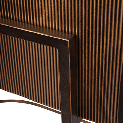 Hunter Corrugated Gold Console Table